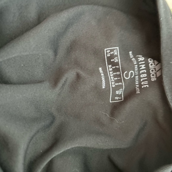 adidas Primeblue Black Crop Athletic Top Small - Picture 5 of 9